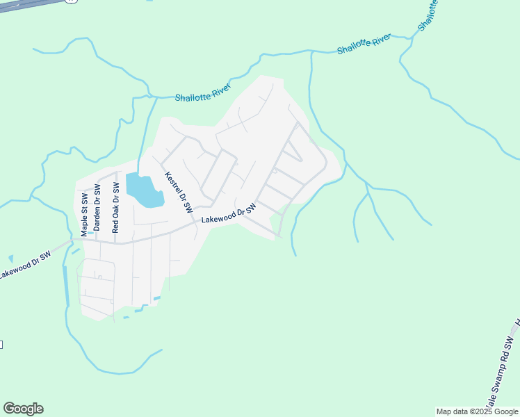 map of restaurants, bars, coffee shops, grocery stores, and more near 455 Hannah Drive Southwest in Shallotte