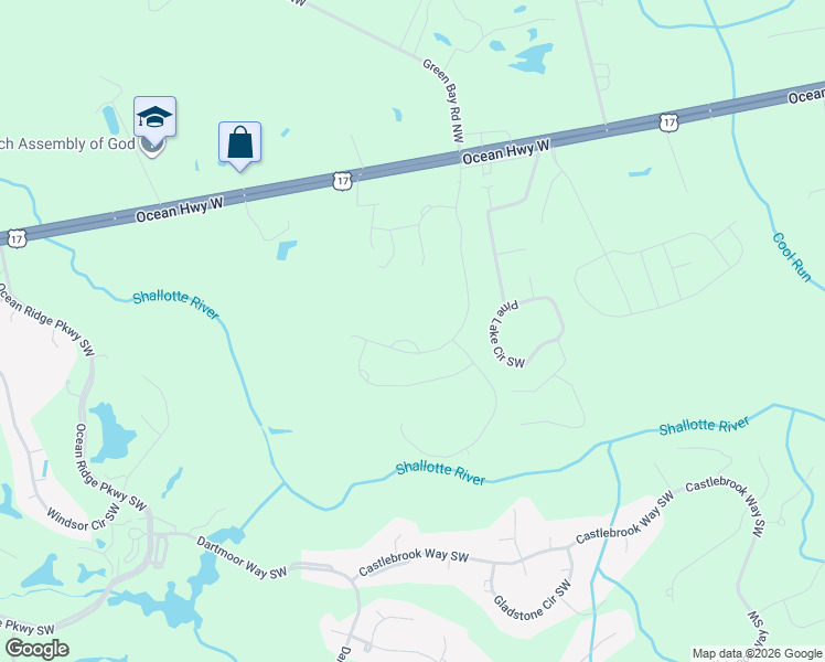 map of restaurants, bars, coffee shops, grocery stores, and more near 6389 Ocean Highway West in Ocean Isle Beach