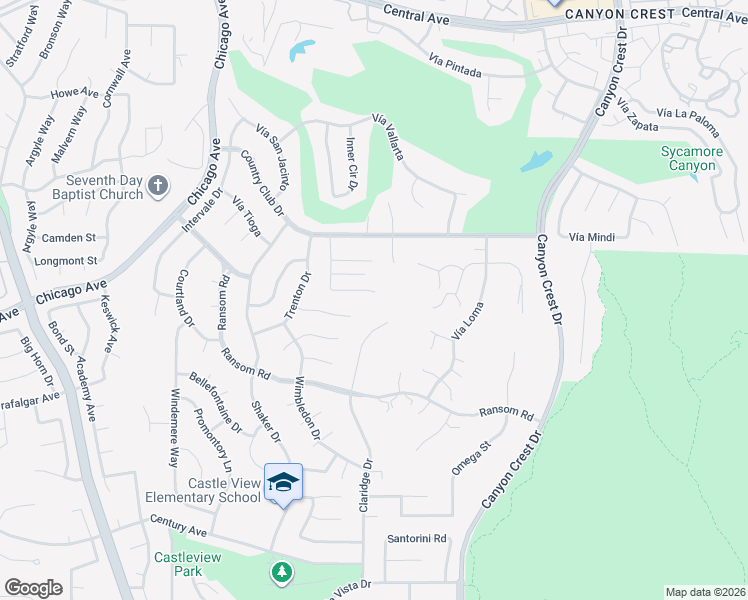 map of restaurants, bars, coffee shops, grocery stores, and more near 1230 Nicola Drive in Riverside