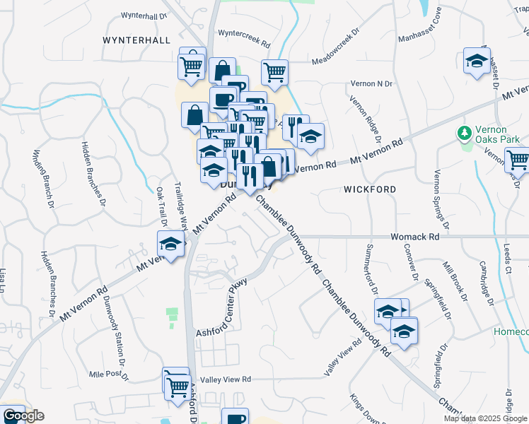 map of restaurants, bars, coffee shops, grocery stores, and more near 5375 Chamblee Dunwoody Road in Atlanta