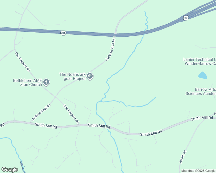 map of restaurants, bars, coffee shops, grocery stores, and more near 884 Jackson Trail Road in Winder