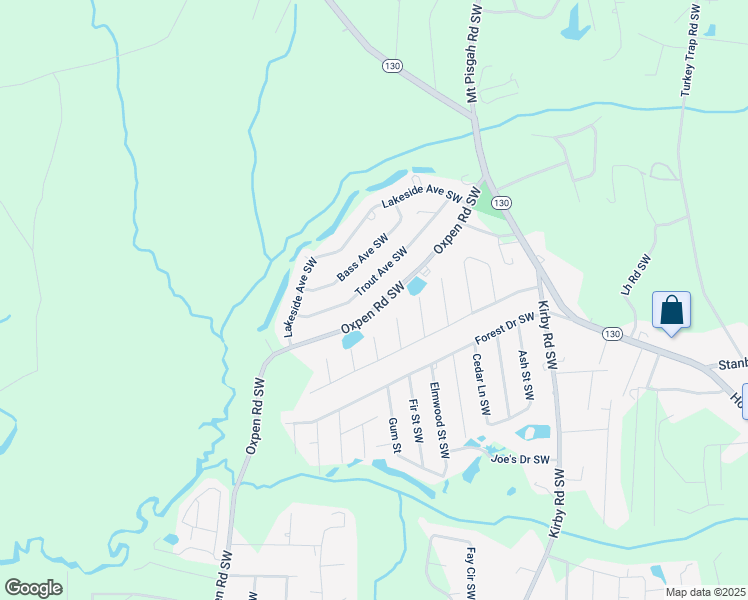 map of restaurants, bars, coffee shops, grocery stores, and more near 1855 Oxpen Road Southwest in Brunswick County