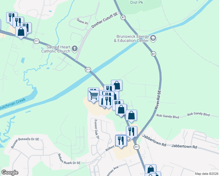 map of restaurants, bars, coffee shops, grocery stores, and more near 1688 N Howe St in Southport