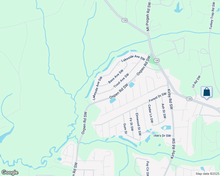 map of restaurants, bars, coffee shops, grocery stores, and more near 2161 Trout Avenue Southwest in Brunswick County