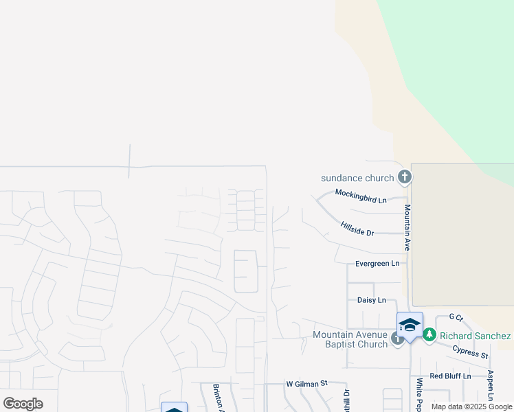 map of restaurants, bars, coffee shops, grocery stores, and more near 2168 Redwood Lane in Banning