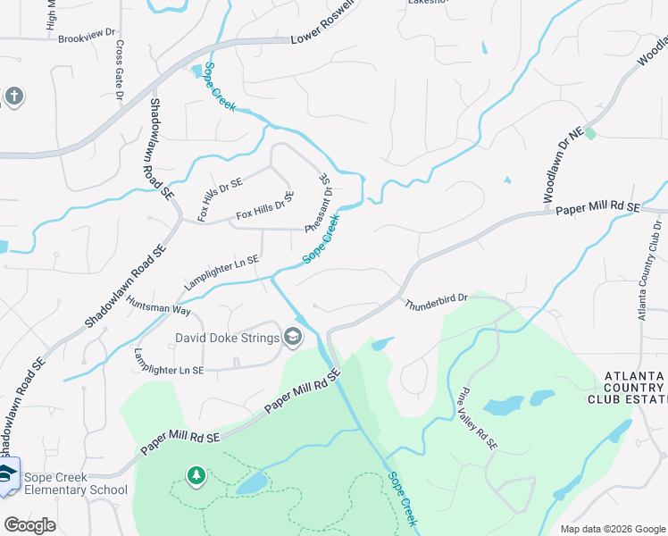 map of restaurants, bars, coffee shops, grocery stores, and more near 4035 River Ridge Chase in Marietta