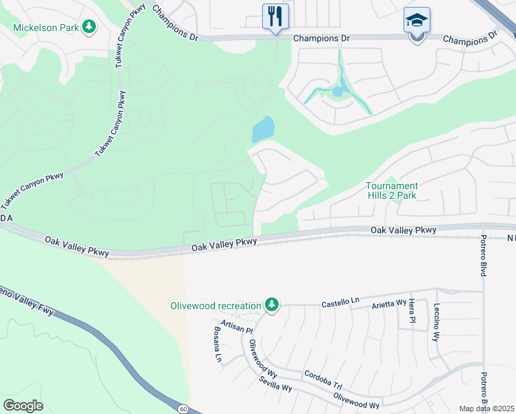 map of restaurants, bars, coffee shops, grocery stores, and more near 11452 Sheridan Way in Beaumont