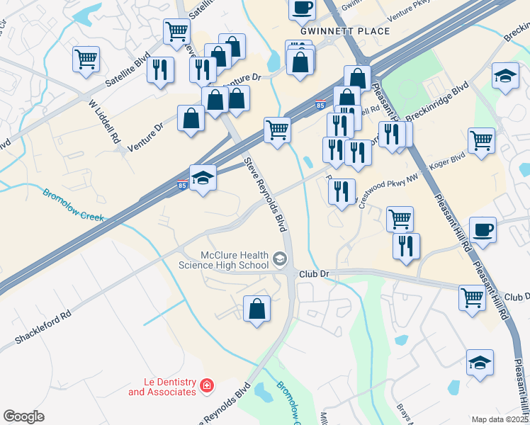 map of restaurants, bars, coffee shops, grocery stores, and more near 700 Hampton Green Northwest in Duluth