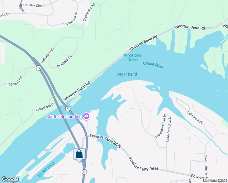 map of restaurants, bars, coffee shops, grocery stores, and more near 3107 Bridge Point Road in Southside