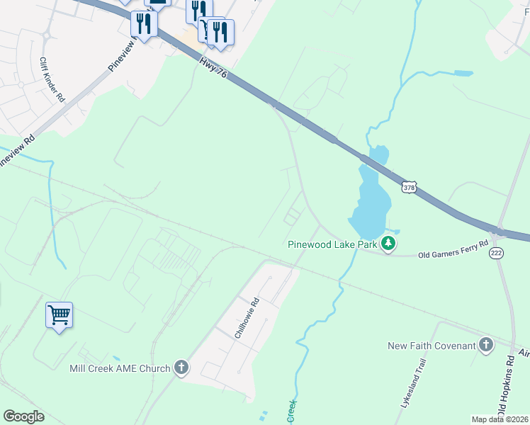 map of restaurants, bars, coffee shops, grocery stores, and more near 1060 Old Garners Ferry Road in Columbia