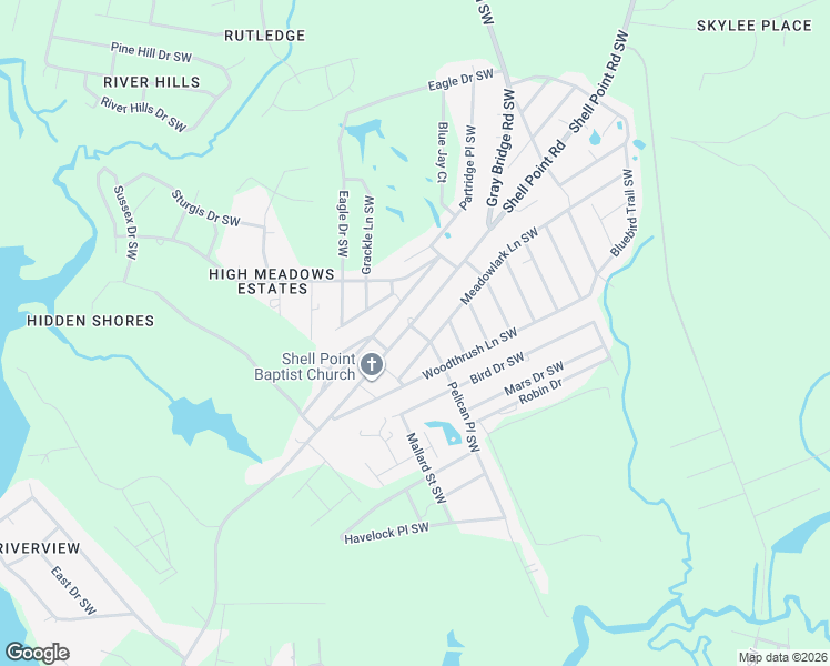 map of restaurants, bars, coffee shops, grocery stores, and more near 3001 Shell Point Road Southwest in Shallotte