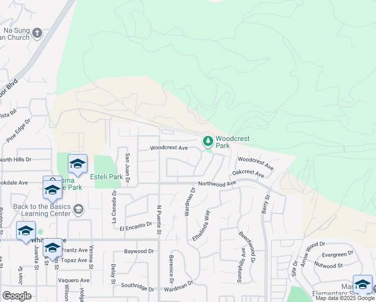 map of restaurants, bars, coffee shops, grocery stores, and more near 1014 Woodcrest Avenue in Brea