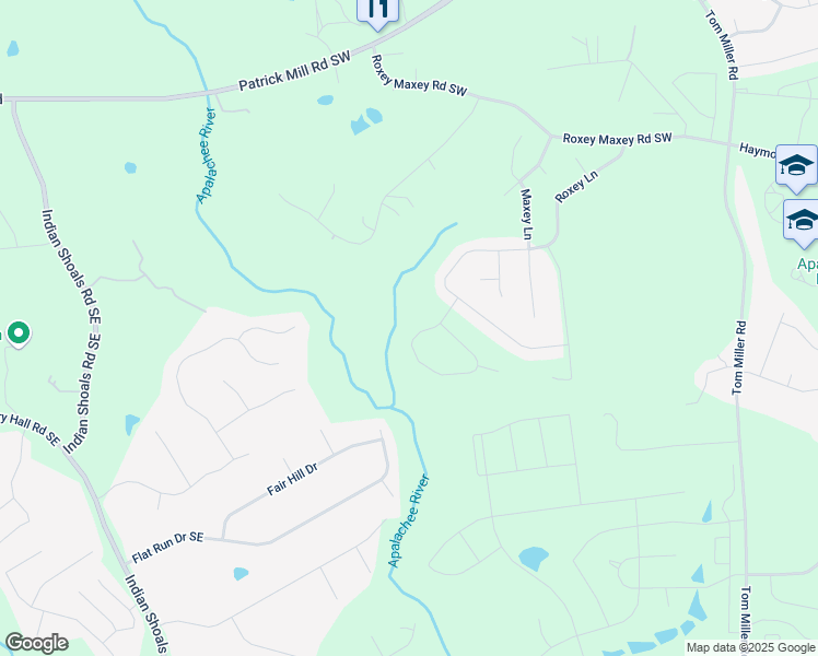 map of restaurants, bars, coffee shops, grocery stores, and more near 129 Roxeywood Way in Winder