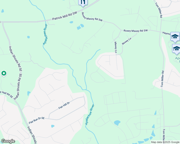 map of restaurants, bars, coffee shops, grocery stores, and more near 129 Roxeywood Way in Winder