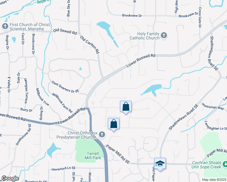 map of restaurants, bars, coffee shops, grocery stores, and more near 3211 Turtle Lake Court in Marietta