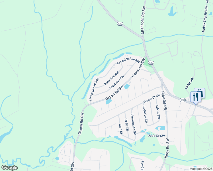 map of restaurants, bars, coffee shops, grocery stores, and more near 2161 Trout Avenue Southwest in Brunswick County