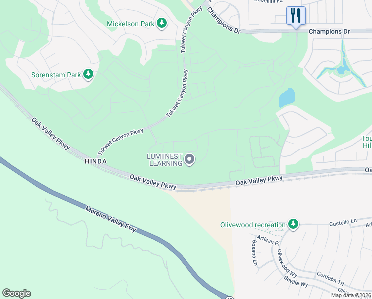 map of restaurants, bars, coffee shops, grocery stores, and more near 35170 Webb Place in Beaumont
