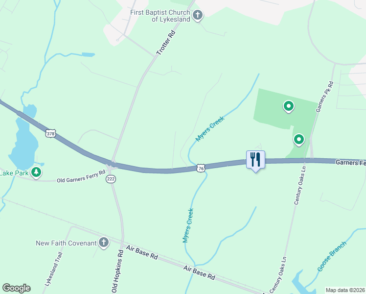 map of restaurants, bars, coffee shops, grocery stores, and more near 8338 Garners Ferry Road in Hopkins