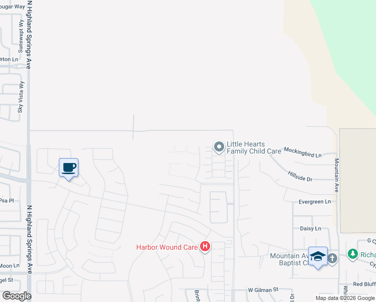 map of restaurants, bars, coffee shops, grocery stores, and more near in Banning