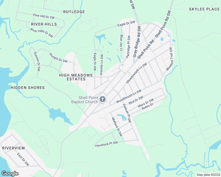 map of restaurants, bars, coffee shops, grocery stores, and more near 3001-3041 Shell Point Road Southwest in Shallotte