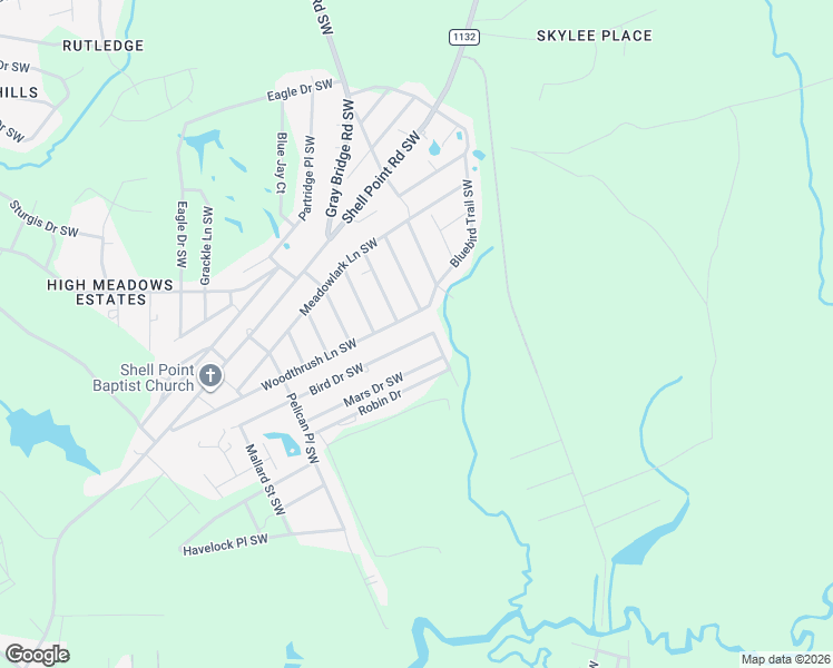 map of restaurants, bars, coffee shops, grocery stores, and more near 2858 Mars Drive Southwest in Shallotte