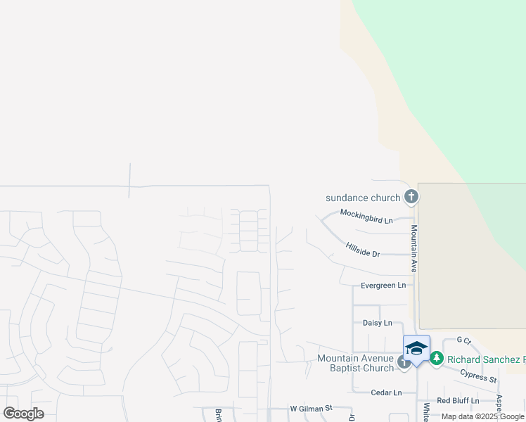 map of restaurants, bars, coffee shops, grocery stores, and more near 2260 Redwood Lane in Banning
