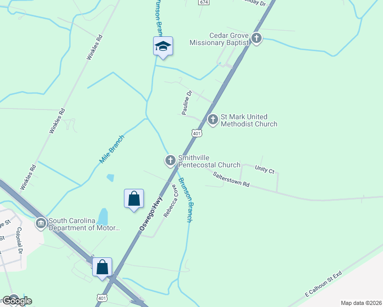 map of restaurants, bars, coffee shops, grocery stores, and more near 1061 Oswego Highway in Sumter