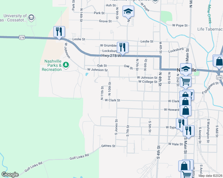 map of restaurants, bars, coffee shops, grocery stores, and more near 402 North 10th Street in Nashville