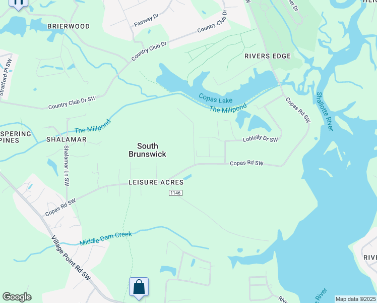 map of restaurants, bars, coffee shops, grocery stores, and more near 799 Silver Grove Way Southwest in Shallotte