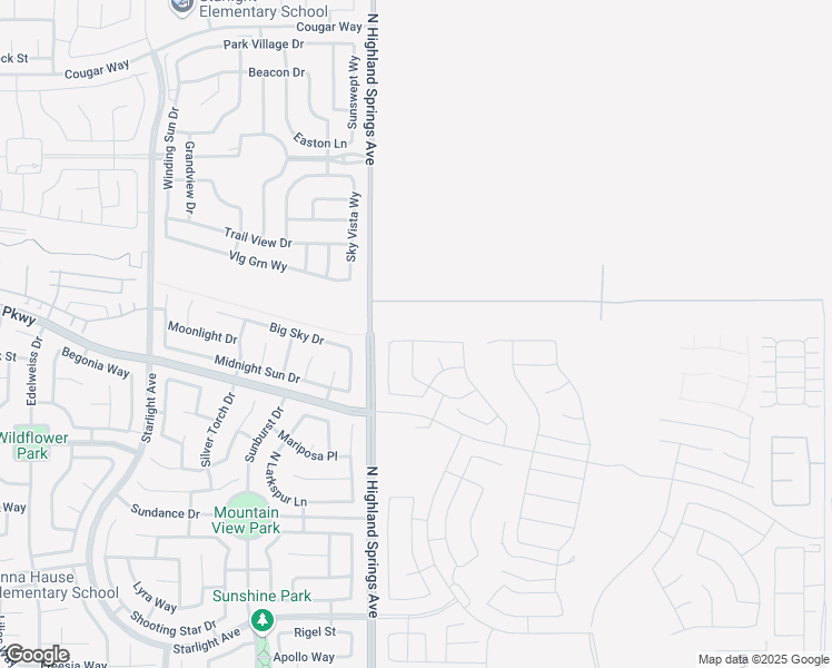 map of restaurants, bars, coffee shops, grocery stores, and more near 6241 Umbra Road in Banning