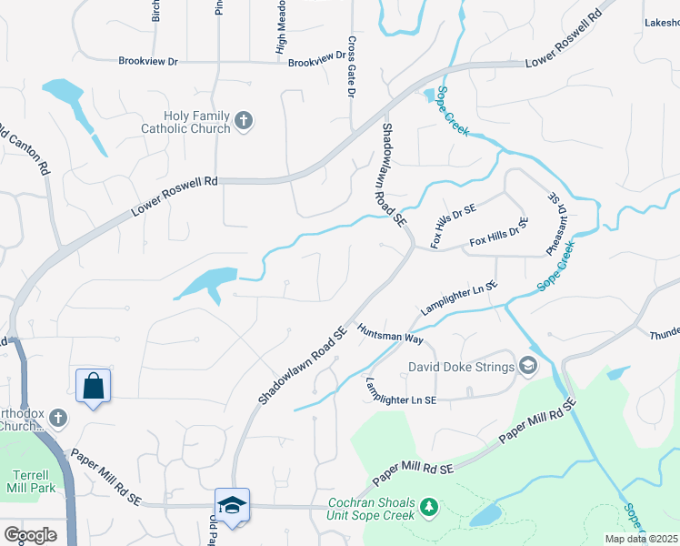 map of restaurants, bars, coffee shops, grocery stores, and more near 3573 Turtle Cove Court Southeast in Marietta