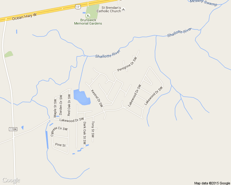 map of restaurants, bars, coffee shops, grocery stores, and more near 5160 Green Heron Drive Southwest in Shallotte