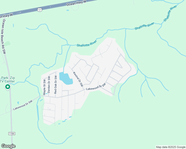 map of restaurants, bars, coffee shops, grocery stores, and more near 5160 Green Heron Drive Southwest in Shallotte