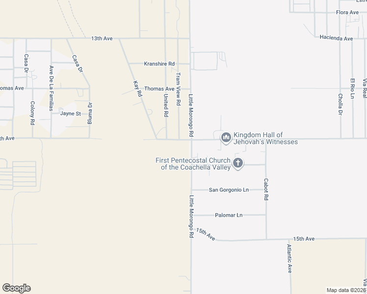 map of restaurants, bars, coffee shops, grocery stores, and more near 64950 14th Avenue in Desert Hot Springs