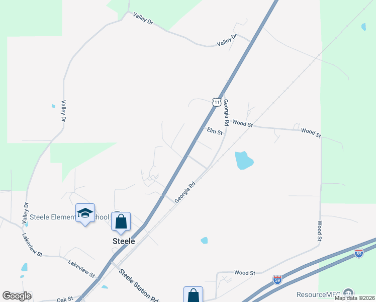 map of restaurants, bars, coffee shops, grocery stores, and more near 4255 Main Street in Steele