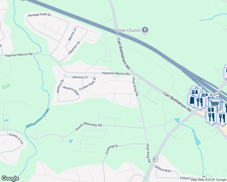 map of restaurants, bars, coffee shops, grocery stores, and more near 717 Westbury Drive in Bethlehem