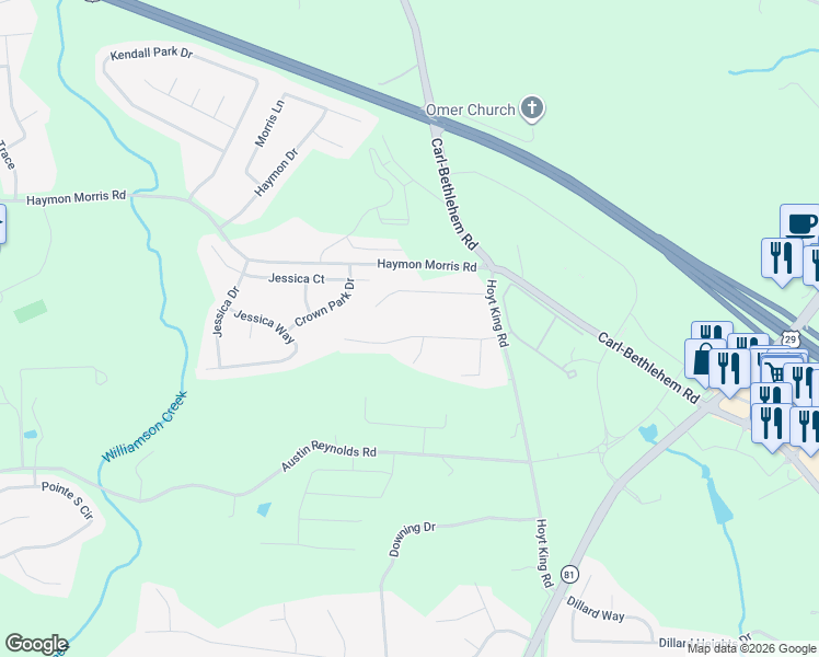 map of restaurants, bars, coffee shops, grocery stores, and more near 719 Westbury Drive in Bethlehem
