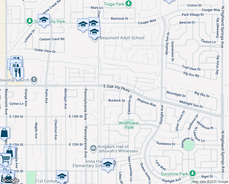 map of restaurants, bars, coffee shops, grocery stores, and more near 1343 Comfrey Leaf Drive in Beaumont