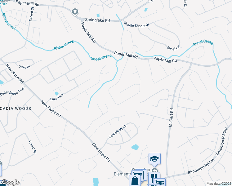 map of restaurants, bars, coffee shops, grocery stores, and more near 308 Paper Woods Drive in Lawrenceville