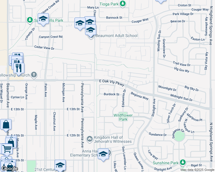 map of restaurants, bars, coffee shops, grocery stores, and more near 1335 Comfrey Leaf Drive in Beaumont