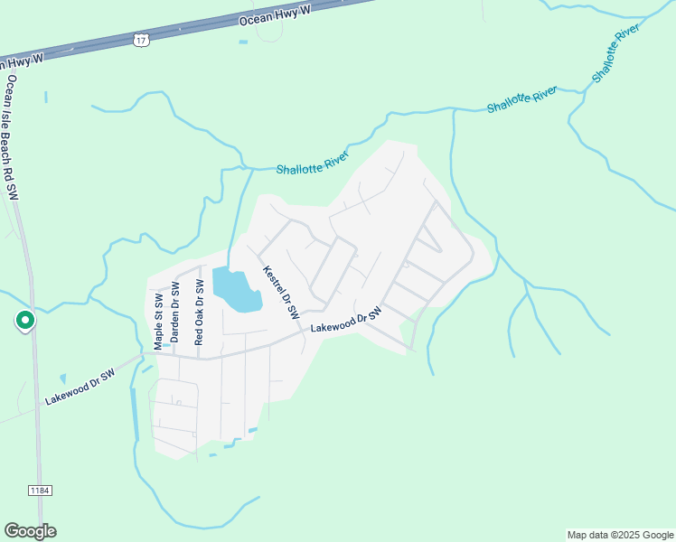 map of restaurants, bars, coffee shops, grocery stores, and more near 5152 Green Heron Drive Southwest in Shallotte