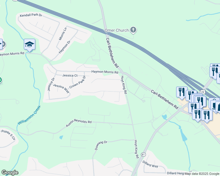 map of restaurants, bars, coffee shops, grocery stores, and more near 709 Westbury Drive in Bethlehem