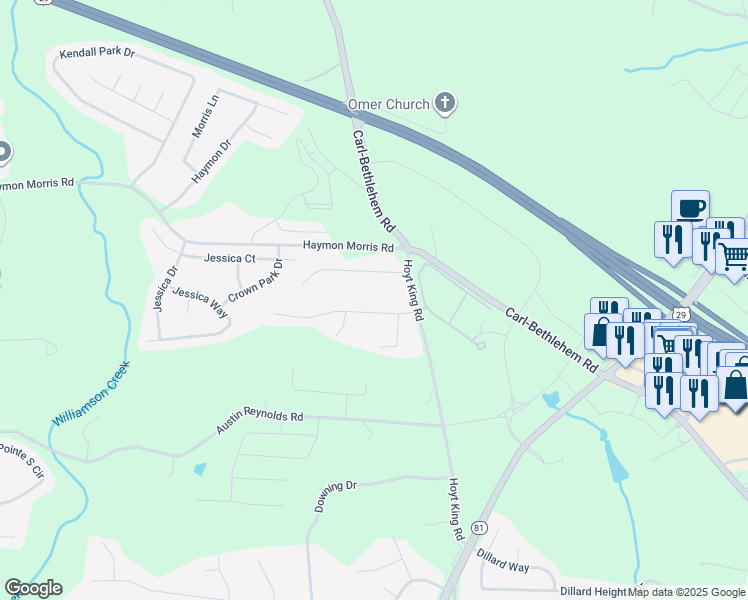 map of restaurants, bars, coffee shops, grocery stores, and more near 709 Westbury Drive in Bethlehem