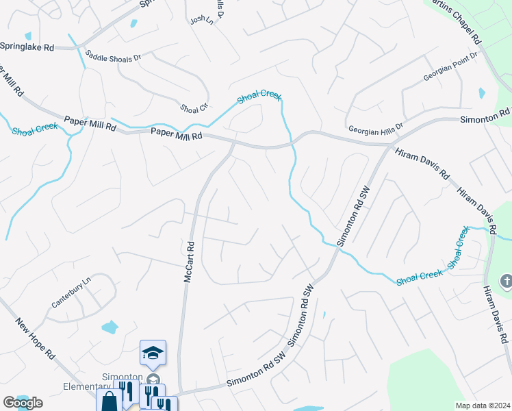 map of restaurants, bars, coffee shops, grocery stores, and more near 445 Allens Landing Court in Lawrenceville