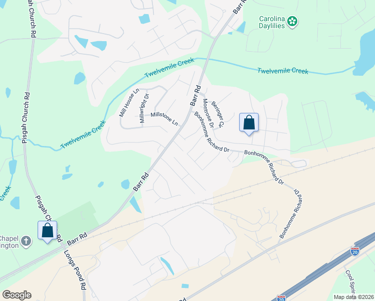 map of restaurants, bars, coffee shops, grocery stores, and more near 144 Bonhomme Circle in Lexington