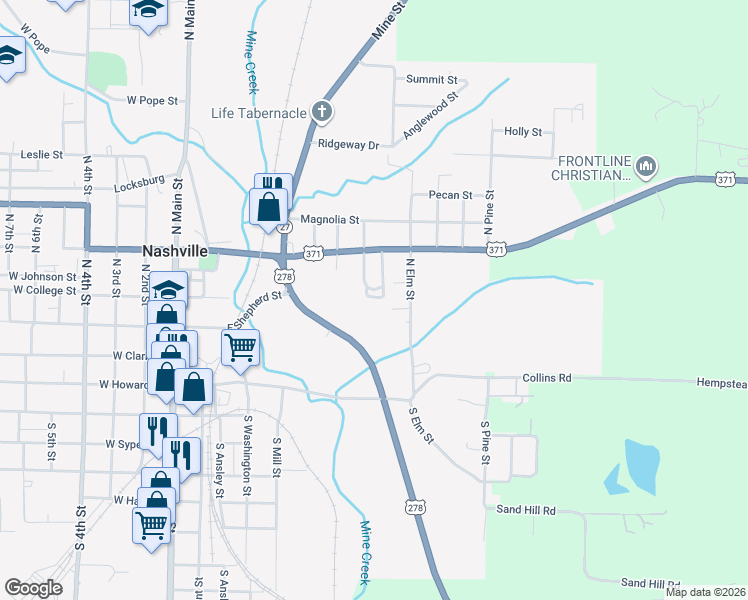 map of restaurants, bars, coffee shops, grocery stores, and more near 21 Harrison Street in Nashville