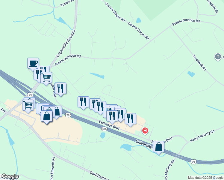 map of restaurants, bars, coffee shops, grocery stores, and more near 853 Lodgeview Drive in Bethlehem