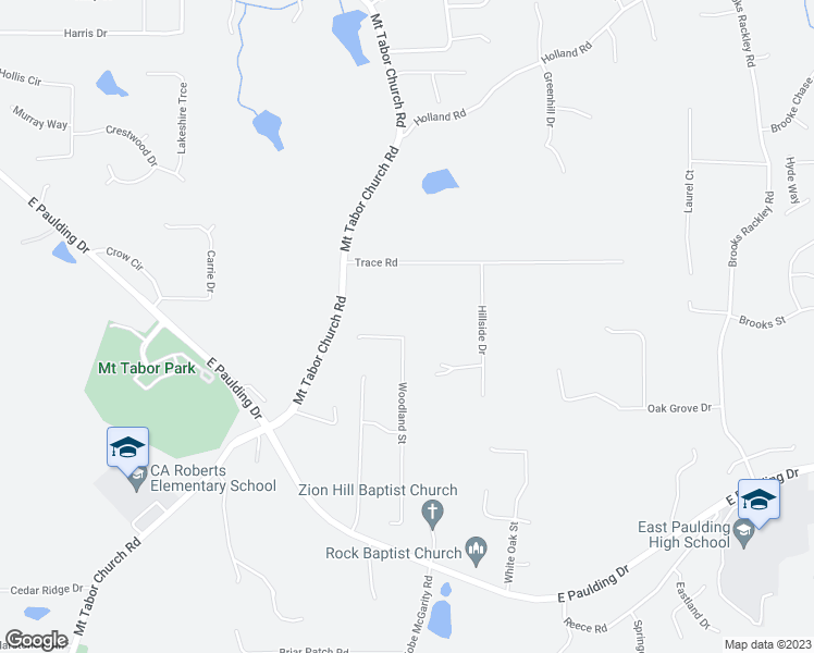 map of restaurants, bars, coffee shops, grocery stores, and more near 121 Woodland Street in Dallas