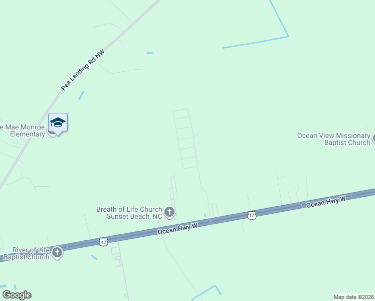 map of restaurants, bars, coffee shops, grocery stores, and more near 1083 Tripletail Drive Northwest in Sunset Beach