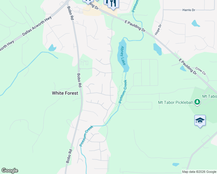 map of restaurants, bars, coffee shops, grocery stores, and more near 634 Riverwood Drive in Dallas